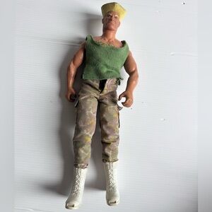 1992 Hasbro Military Action Figure with Camo Pants and Boots Vintage Toy